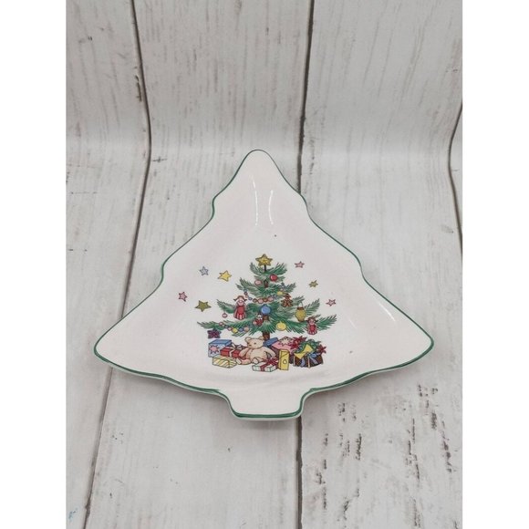 Vintage Small Nikko Japan Christmas Tree Trinket Dish - Picture 1 of 3